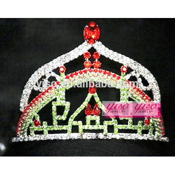 crystal hair jewelry accessories small rainbow castle tiara